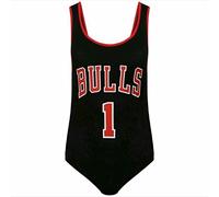 Ladies Womens Bulls 33 Varsity American Basketball Jersey Vest T-Shirt TOP (S/M (UK 8/10), Bulls 1 Bodysuit Black)