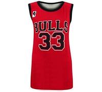 Ladies Womens Bulls 33 Varsity American Basketball Jersey Vest T-Shirt TOP (S/M (UK 8/10), Red)