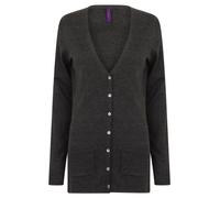 Ladies Womens Cardigan Plain Long Sleeve V Neck Knitted Jumper With Pockets