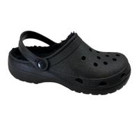 Ladies Womens Clogs Fur Lined Slip ON Cosy Garden House Slippers Mules Sandals Black