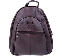 Ladies / Womens Genuine Leather Travel / Work / Holiday Rucksack / Backpack - Dark Brown