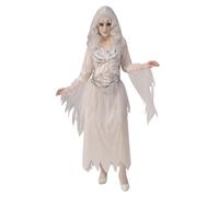 Ladies Womens Ghostly Woman Costume Halloween Scary Spooky Ghost Fancy Dress