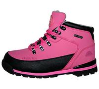 Ladies, Womens, Groundwork Steel Toe-cap Lace-up Safety Work Boots Sizes 3-8 (4 UK, Fushia, numeric_4)