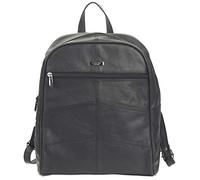 Ladies/Womens Large Genuine Leather Backpack/Rucksack in Navy