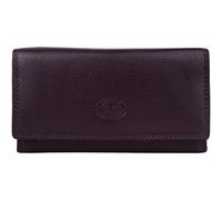 Ladies/Womens Leather Matinee Style Bi-Fold Money/Coin Holder/Purse RFID Protected - Dark Brown