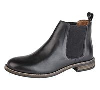 Ladies Womens Leather Slip On Twin Gusset Smart Chelsea Ankle Boots Shoes Size - Black - UK 6