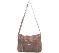 Ladies/Womens Lorenz Tan Double Top Shoulder/Hand Bag Soft Leather Nappa Zipped