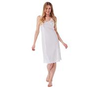 Ladies Women's Marlon Built Up Full Slip Nightdress Available in UK Size 10-32 (White, 10)