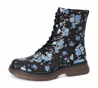 Cipriata L310ACM-4, Annetta, Womens Lace-up Fashion Boots, Black/Blue Floral Matt, size 4 UK