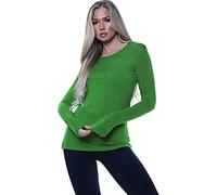 Ladies Womens Plain Long Sleeve Round Neck Top Basic T Shirt Layering Plus Sizes UK 8-26 (3XL (UK 24-26), Khaki)