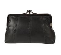 Ladies Womens Quality Real Soft Leather Purse Double Clip top Twin Pocket