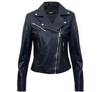 Ladies Womens Real Leather Fitted Vintage Biker Style Zip Fashion Jacket
