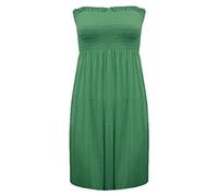 Ladies Women's Sheering Plus Size Boob Tube Bandeau Strapless Top Dress . UK 8-26, Green, ML-UK(12-14)