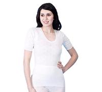 Ladies Womens Thermal Underwear Short Long Sleeve Tops Vests Long Johns Pantees White UK Made (Short sleeve top, 12-14)