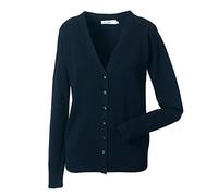 Ladies Womens Womans BLACK or BLUE Cotton Acrylic V Neck Cardigan