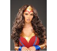 Ladies Wonder Woman Style Long Brown Wig DOES NOT INCLUDE HEADBAND