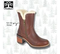 Ladies Woodland Country Ankle Boots Thermal Warm Fur Lining Leather