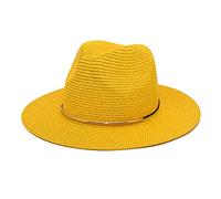 Ladies Wool Felt Cloche Bucket Hats for Festivals Hat Summer Outdoor Travel Sunshade Sun Straw Hat British Gentleman Jazz Hat Fisherman Hat Cotton Fisherman Cap for Holiday (Yellow, One Size)