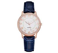 Ladies Wristwatch Clearance,Women Easy Read Everyday Watch with Numbers Creative Luminous Retro Female Watch PU Leather Analog Quartz Wrist Watch Personalised Gifts,Blue,A5K60A