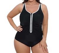 Ladies Xs One Piece Swimsuit, V Neck Women's Muslim Swimming Costume Bow Tie Back Low Waisted Long Sleeve Sports Surfing Swimsuit Chest with Zip Swimwear from Son Graduation Gifts
