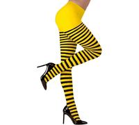 Ladies Yellow Black Striped Bee Tights Halloween Fancy Dress Accessory