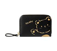 Ladies Zipper Multi Card Organ Card Holder Ladies PU Purse Women Wallets Long (Black, One Size)