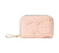 Ladies Zipper Multi Card Organ Card Holder Ladies PU Purse Women Wallets Long (Pink, One Size)