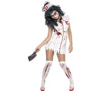 Halloween Ladies Zombie Nurse With Free Stockings Costume