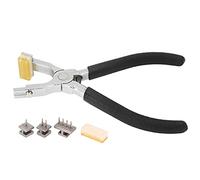 Ladieshow Leather Hole Punch,Stitching Hand Pliers Leather Craft Tool Stainless Steel Flat Mouth Prong Chisel Pliers Belt Puncher Leather Hand Tool with Punch Needle and Gasket for Secure Hold