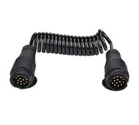 Ladieshow Trailer Extension Cable 13 Pin Adapter, Coiled Extension Cable 13 Pin Extension Lead 3M Coiled Extension Cable for Trailer Boat Car Tractor