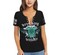 Ladies's Benjamin Rock Band Breaking Sexy Printed Shirt Loose and Comfortable Top Casual and Stylish Shirt Multicolor L