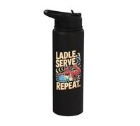 Ladle Serve Repeat Professional Chef Kitchen Stainless Steel Insulated Water Bottle