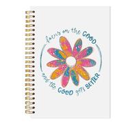 LADOCK Boho Floral Inspirational Notebook, Motivational Mental Health Journal, Inspirational Positive Gifts for Women Spiral Notebook, Therapy Journal for Women, Boho Office Supplies, 5.5x8.3