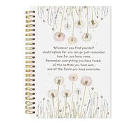LADOCK Dandelion Floral Inspirational Notebook, Motivational Floral Journal for Women, Positive Affirmation Gifts Spiral Notebook, Inspirational Gifts for Women Journal, 5.5x8.3