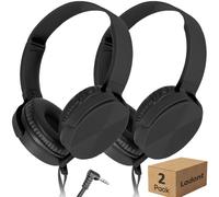 Ladont 2 Pack Kids Headphones for School Classroom K-12, 3.5mm Jack, Swivel Foldable, Wired Headphones for Kids Children Boys Girls Toddler Teachers
