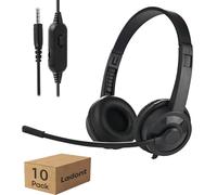 Ladont Bulk Headphones with Microphone for Classroom School (10 Pack),6ft Ultra-Long Line, Durable Headset, 3.5mm Wired Headset with Mic for Computer Laptop PC