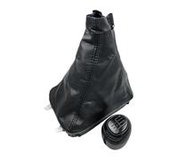 LADPZJNW for SAAB 93 9-3 SS 2003 2004 2005 2006 2007 2008 2009 2010 2011 2012 5/6 Speed Gear Shifter Knob Leather Gaiter Boot Case Collar Handle Shifter Lever(6 Speed Black)