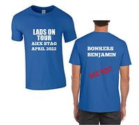 Lads on Tour T-Shirt Personalised Stag Do Night Weekend Location Name Date RoyalBlue