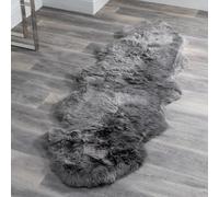 ladson double sheepskin rug in grey