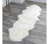 ladson double sheepskin rug in natural white