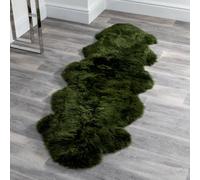 ladson double sheepskin rug in olive green