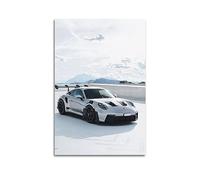 LADV 911 GT3 RS Silvery Raing Sports Car Poster Track Machine Supercar Decorative Painting Canvas Wall Artworks Picture 20x30inch(50x75cm)