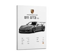 LADV 911 GT3 RS Stats Poster Grey Racing Sport Car Decorative Painting Canvas Wall Artworks Picture 16x24inch(40x60cm)