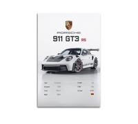 LADV 911 GT3 RS Stats Poster White Racing Sport Car Decorative Painting Canvas Wall Artworks Picture 12x18inch(30x45cm)