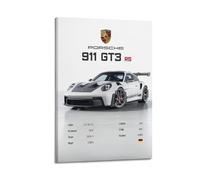 LADV 911 GT3 RS Stats Poster White Racing Sport Car Decorative Painting Canvas Wall Artworks Picture 08x12inch(20x30cm)