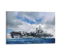 LADV US Navy Aircraft Carrier USS John F. Kennedy (CV-67) Warship Decorative Painting Canvas Wall Artworks Picture 08x12inch(20x30cm)