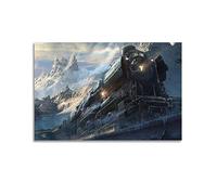 LADV Vintage Train Poster - Steam Engine Locomotive Decorative Painting Canvas Wall Artworks Picture 12x18inch(30x45cm)
