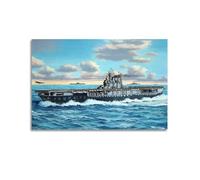 LADV WW2 Vintage Battleship Poster 1942 Doolittle Raid - USS Hornet CV-8 Decorative Painting Canvas Wall Artworks Picture 12x18inch(30x45cm)