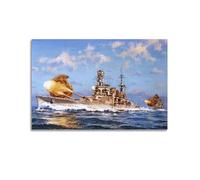 LADV WWI Vintage Battleship Poster 1917 HMS Repulse Renown-Class Battlecruiser Decorative Painting Canvas Wall Artworks Picture 16x24inch(40x60cm)