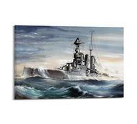 LADV WWI Vintage Battleship Poster HMS Tiger Battlecruiser Decorative Painting Canvas Wall Artworks Picture 24x36inch(60x90cm)